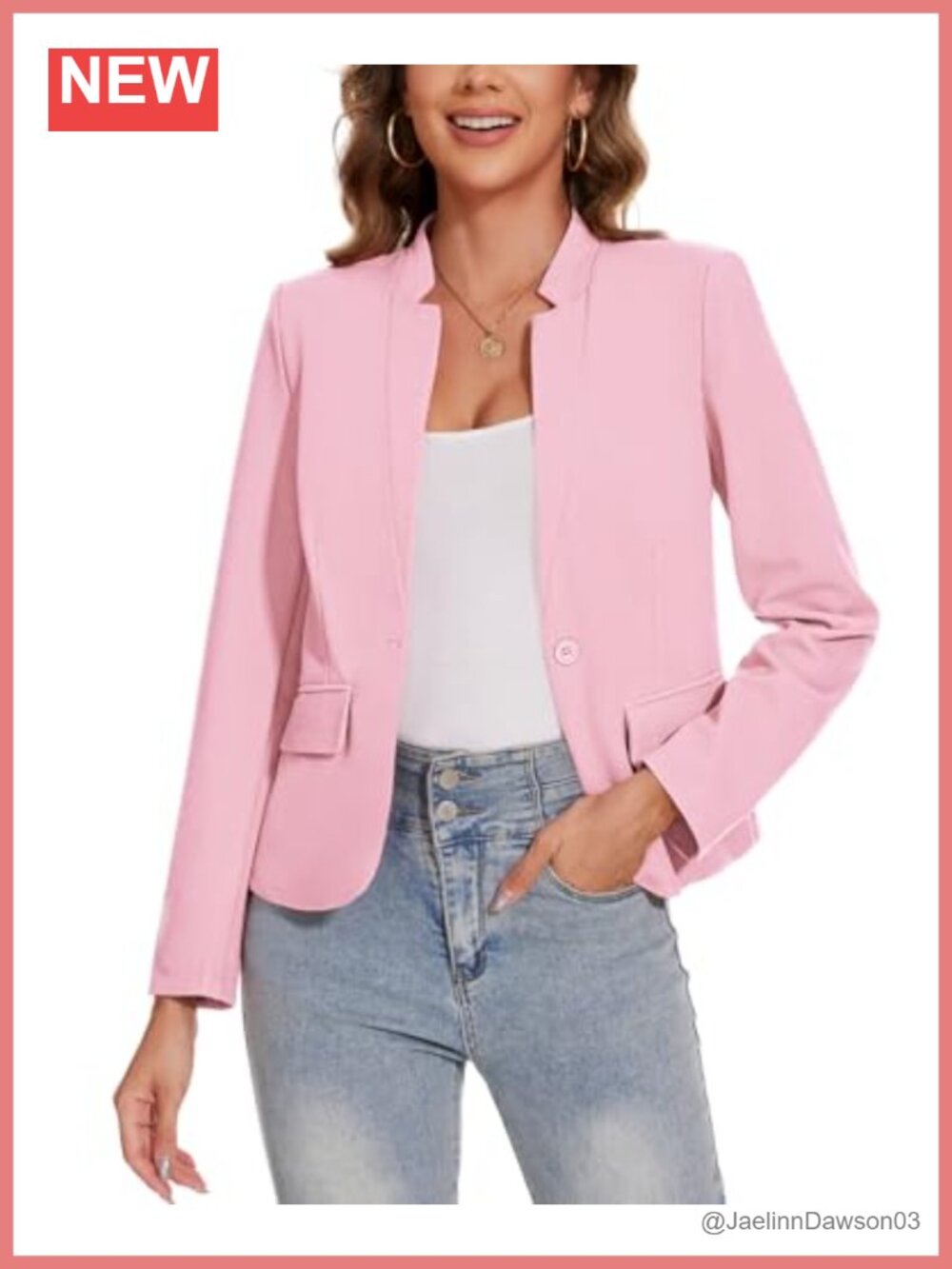 MINTLIMIT Women's Notch Collar Long Sleeve Blazer Work Suit Jacket